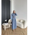 Tb - Lilas Kot Elbise - Açık Mavi