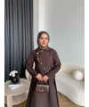 Tb - Nebal Gold Düğmeli Cupra Takım - Acı Kahve