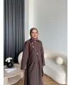 Tb - Nebal Gold Düğmeli Cupra Takım - Acı Kahve