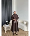 Tb - Nebal Gold Düğmeli Cupra Takım - Acı Kahve