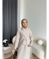 Tb - Nebal Gold Düğmeli Cupra Takım - Bej
