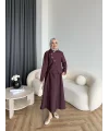 Tb - Nebal Gold Düğmeli Cupra Takım - Bordo