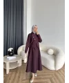 Tb - Nebal Gold Düğmeli Cupra Takım - Bordo