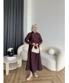 Tb - Nebal Gold Düğmeli Cupra Takım - Bordo