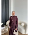 Tb - Nebal Gold Düğmeli Cupra Takım - Bordo