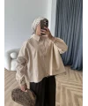 Tb - Oversize Büzgülü Gömlek - Bej
