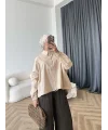 Tb - Oversize Büzgülü Gömlek - Bej