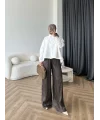 Tb - Oversize Büzgülü Gömlek - Ekru