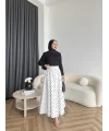 Tb - Ponpon Desen Etek - Beyaz