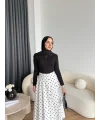 Tb - Ponpon Desen Etek - Beyaz