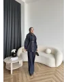 Tb - Selny Fermuarlı Kemerli Kot Takım - Lacivert