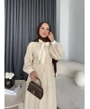 Tb - Varly Çizgi Detay Elbise - Bej