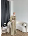 Tb - Varly Çizgi Detay Elbise - Yeşil