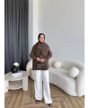 Tb - Velora Çizgili Gömlek - Kahve