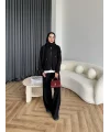 Venusa Kapşonlu Triko Takım - Siyah