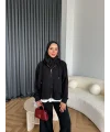 Venusa Kapşonlu Triko Takım - Siyah
