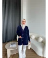 Viona Tüylü Hırka - Lacivert