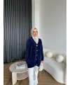 Viona Tüylü Hırka - Lacivert