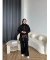 Yan Fermuarlı 3 İplik Takım - Siyah