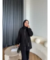 Yan Fermuarlı 3 İplik Takım - Siyah