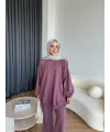 Yıkamalı Eşofman Takım - Bordo