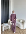 Yıkamalı Eşofman Takım - Bordo