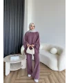 Yıkamalı Eşofman Takım - Bordo