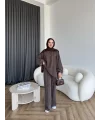 Yıkamalı Eşofman Takım - Kahve