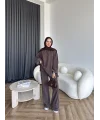 Yıkamalı Eşofman Takım - Kahve