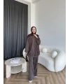 Yıkamalı Eşofman Takım - Kahve