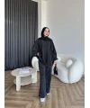 Yıkamalı Eşofman Takım - Siyah
