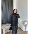 Yıkamalı Eşofman Takım - Siyah