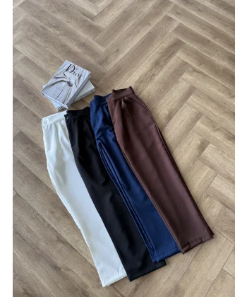 Krep Kumaş Havuç Pantolon - Lacivert