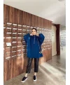 Fermuarlı Sweat Model Triko Kazak - Saks
