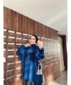 Fermuarlı Sweat Model Triko Kazak - Saks