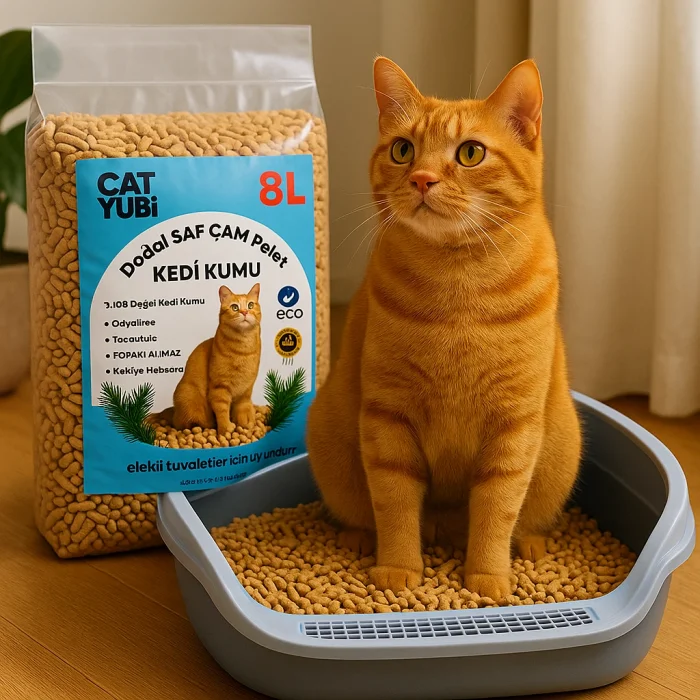 Cat Yubi %100 Doğal TOPAKLANMAYAN Pelet Kedi Kumu 8 Lt