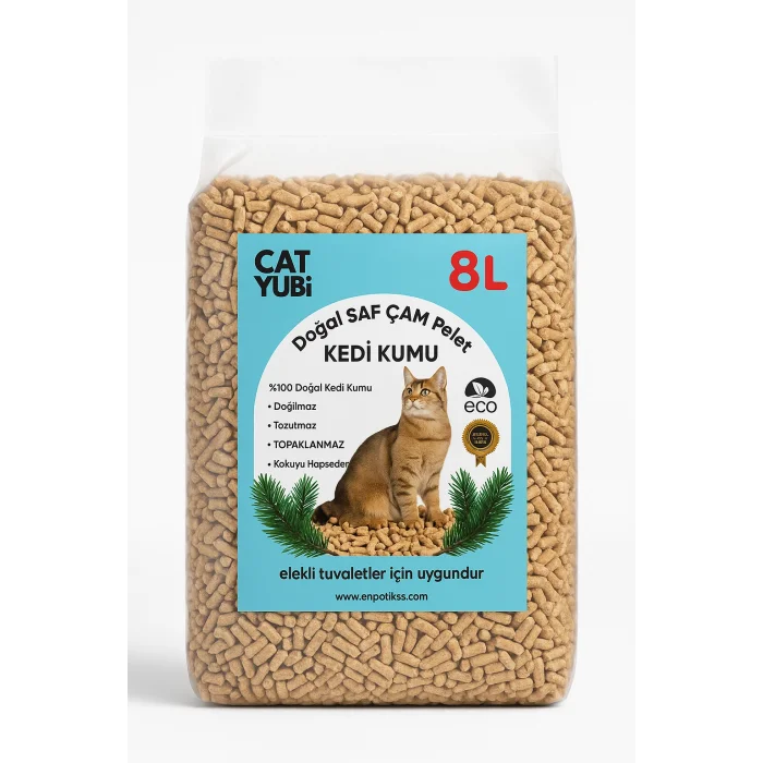 Cat Yubi %100 Doğal TOPAKLANMAYAN Pelet Kedi Kumu 8 Lt
