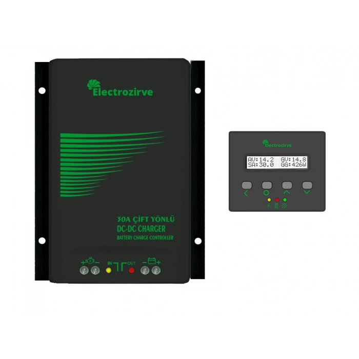 30A Dc-Dc Bidirection Charger Akü Şarj Kontrol+Ekran