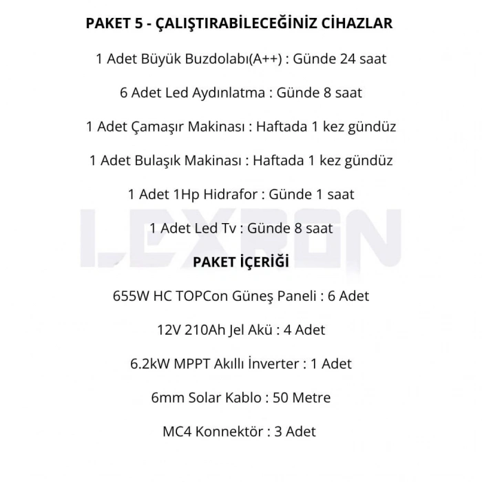 6.2kW JEL AKÜLÜ SOLAR PAKET SİSTEM 1 (PAKET 5)