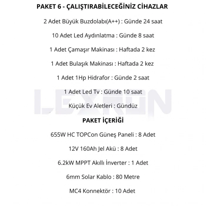 6.2kW JEL AKÜLÜ SOLAR PAKET SİSTEM 2 (PAKET 6)