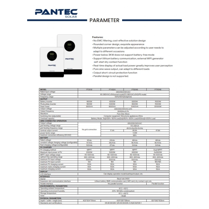 Pantec 1.6kw Mppt Akıllı İnverter