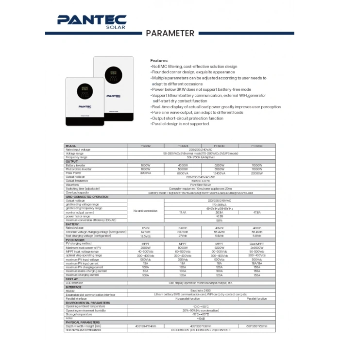 Pantec 4kw Mppt Akıllı İnverter