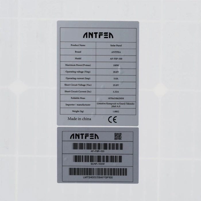 ANTFEA 100W Esnek Güneş Paneli
