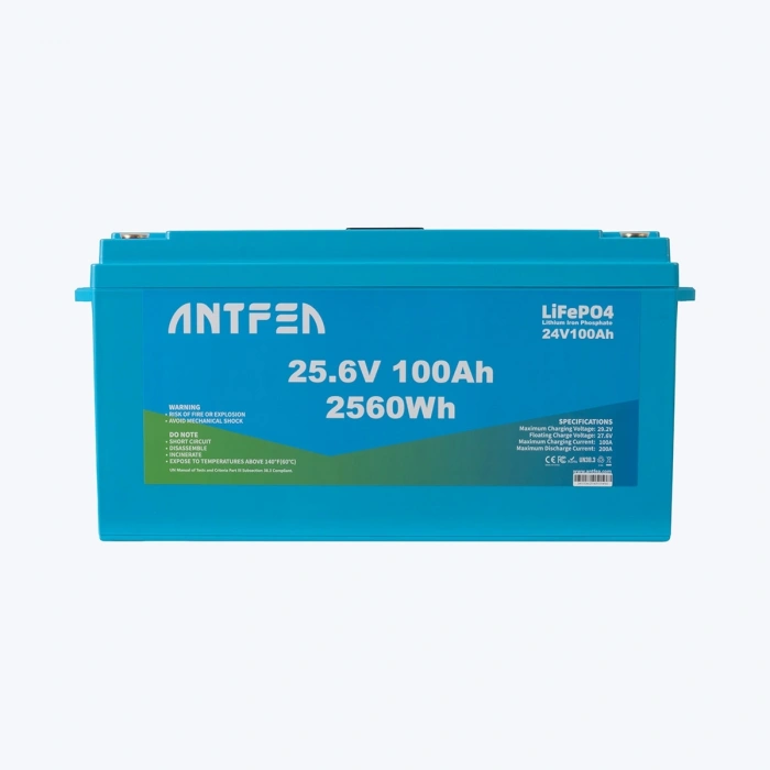 ANTFEA 25.6V (24V) 100Ah ABS Lityum Akü Akıllı Ekran Bluetooth LiFePo4