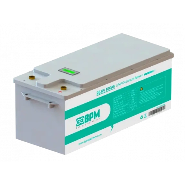 BPM 25,6V 100AH LiFePO4 Lityum Akü-Ekranlı
