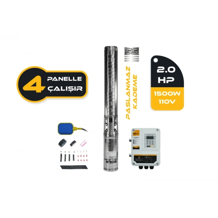 DC Pompa 2Hp / 1500W / 110V (SS Impeller) (4RDSS4.8-203-110-1500)