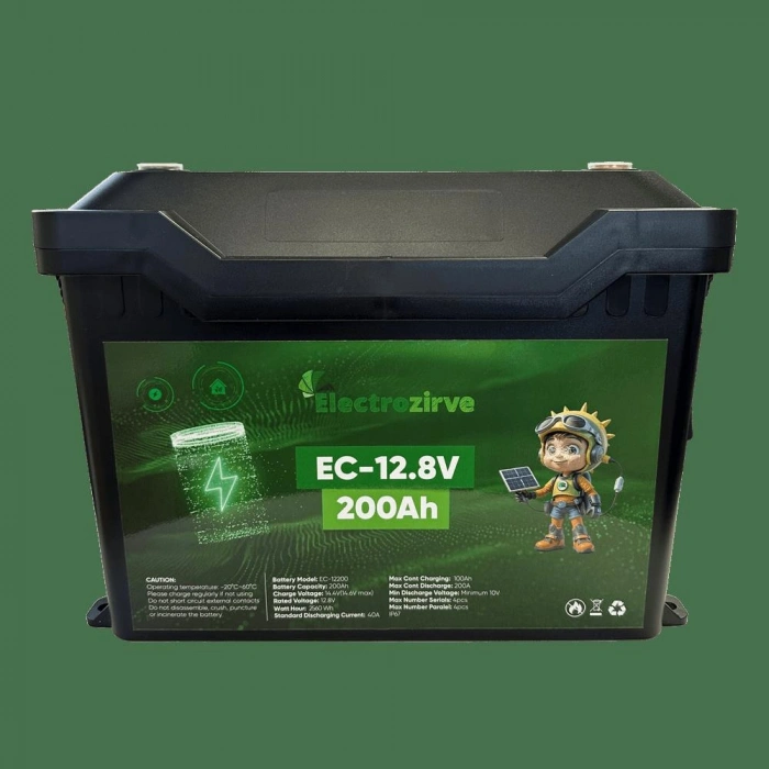 ELC-ITG-BOX Electrozirve 12.8V 200Ah Lityum (LiFePO4) Batarya