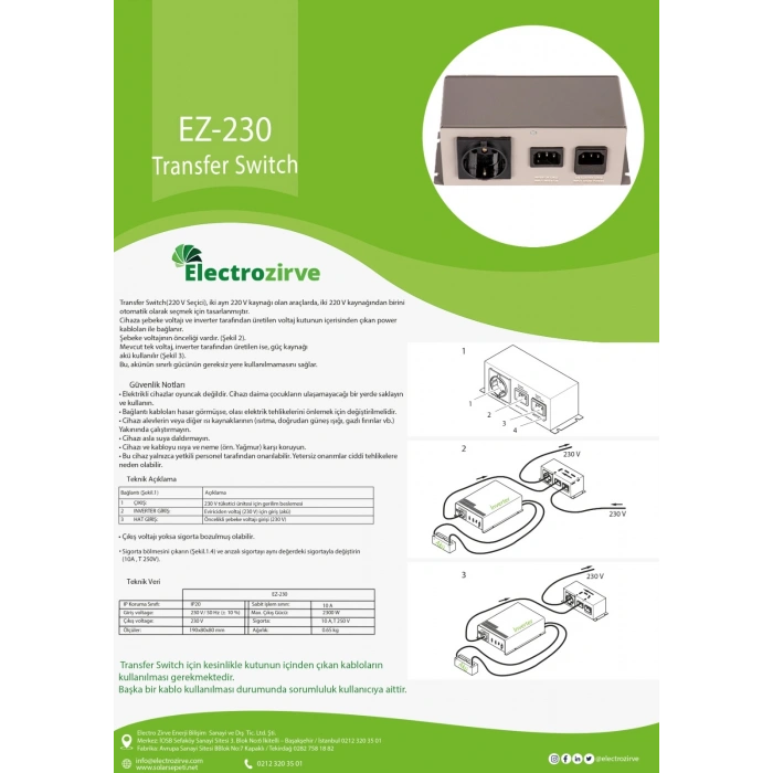 Electrozirve 10A Transfer Switch