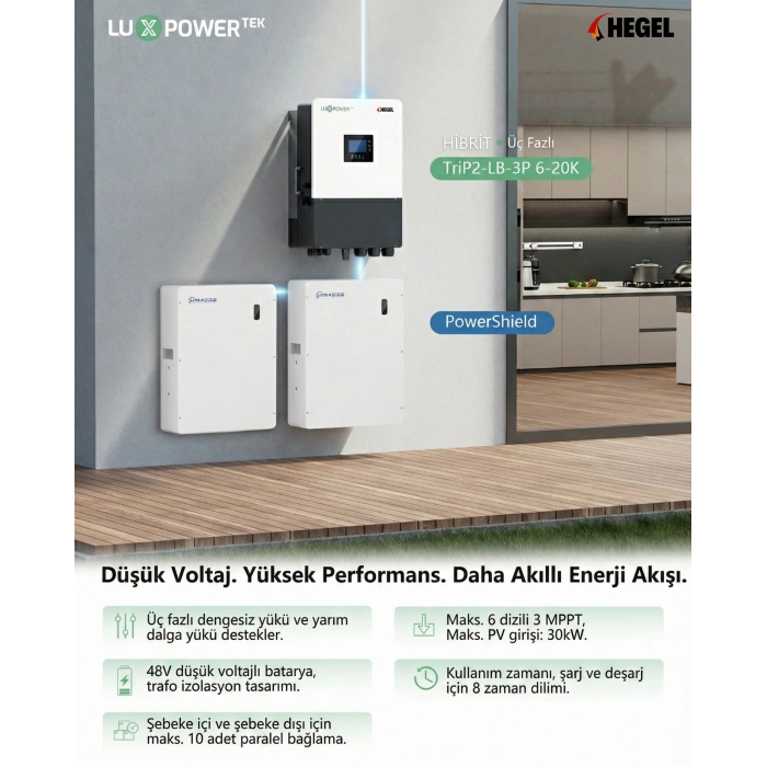 HEGEL 15KW 3 FAZ HİBRİT İNVERTER