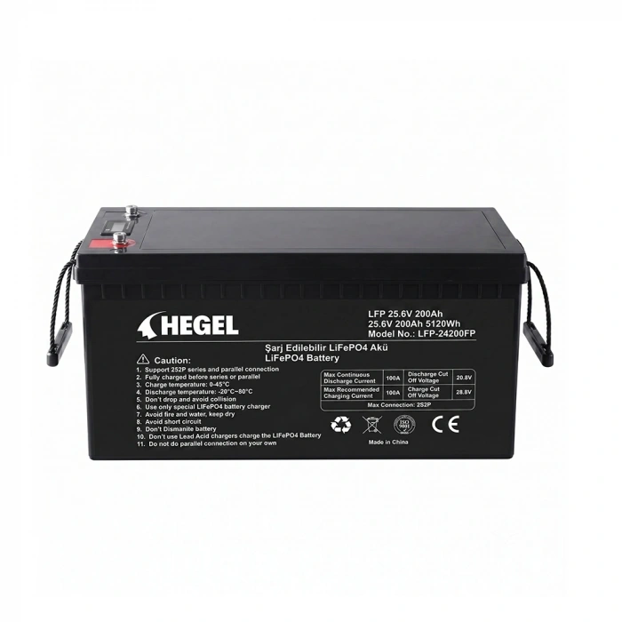 HEGEL LİFEPO4 LİTYUM AKÜ 25.6V 200AH